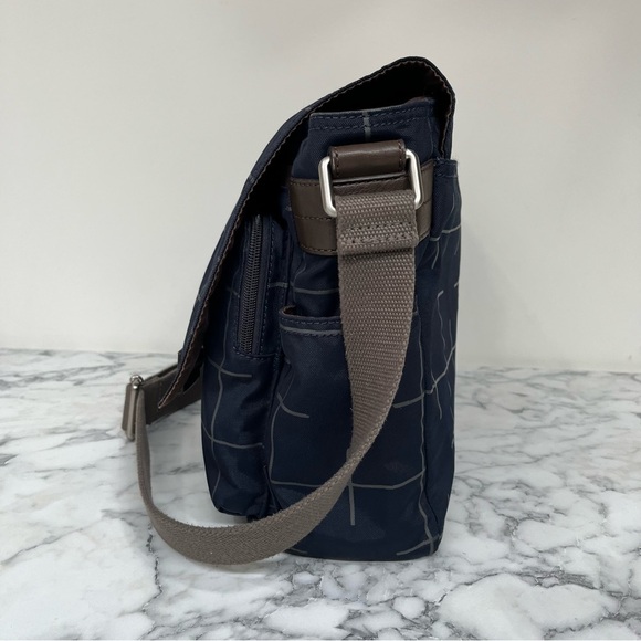 FOSSIL Field messenger crossbody laptop bag navy blue canvas - Picture 4 of 12